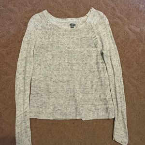 Aerie Cozyup Ribbed Heather Gray Sweater